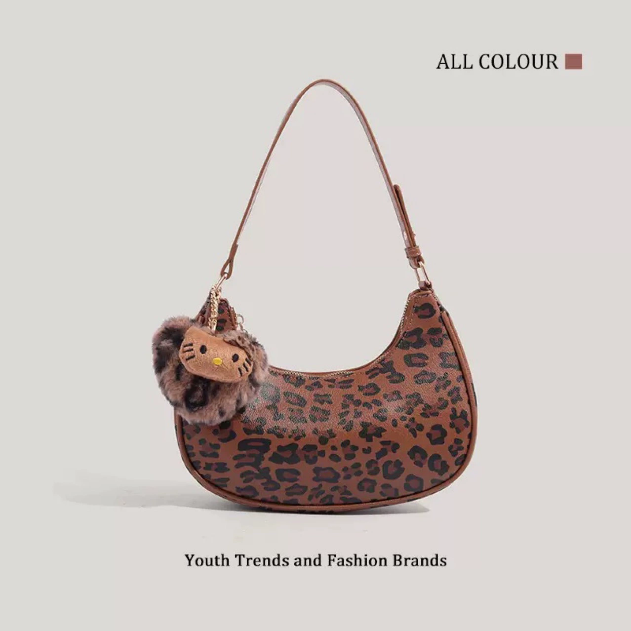 Осень и зима 2025 новый ретро леопардовый KTcat пригородный полумесяц сумка подмышки повседневная сумка на плечо