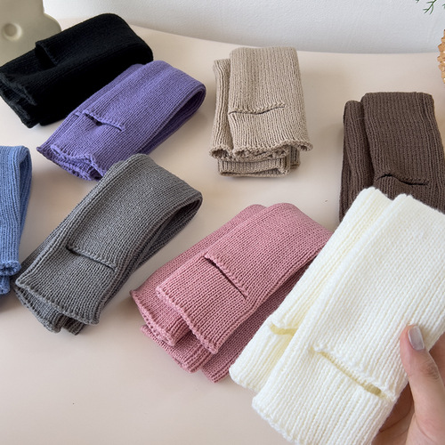 Millennium Sock Covers Women's Knitted Leg Covers Gray Medium Tube Japanese Style Y2K Warm Leg Guards Leg Covers Manufacturer Wholesale