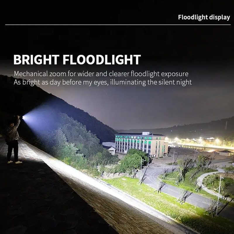 Transfronterizos nueva linterna de luz alta recargable al aire libre luz de luz de emergencia impermeable luz de banda luz lateral cob