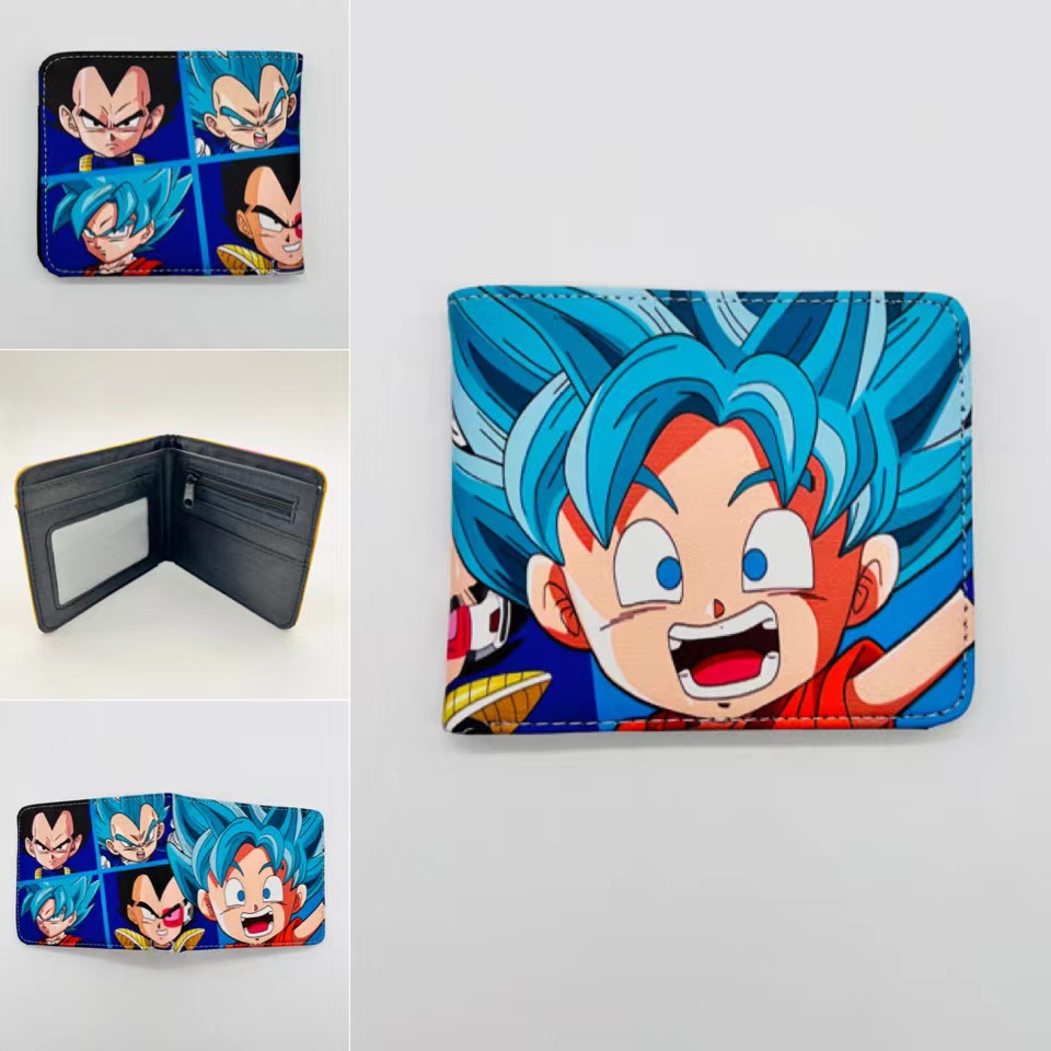 Anime Dragon Ball periférico dinero corto wukong Wu palabra estudiantes masculinos y femeninos corto monedero titular de la tarjeta en stock