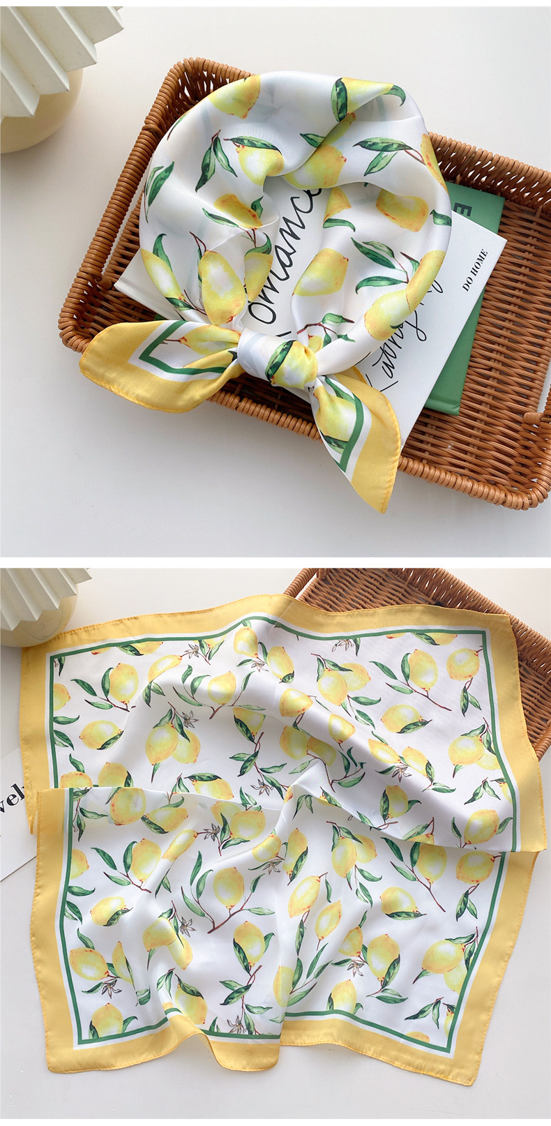 Geometric Pattern Women'S Gender Fashion Sweet Thin Small Printing Square Towel Silk Women's Scarf 53*53