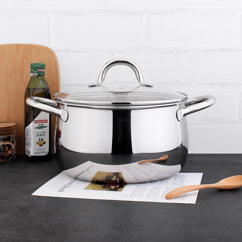 Bossd Bosch 18 / 10 acero inoxidable grosor 24cm tambor de olla de fideos 6L olla de carne de fideos