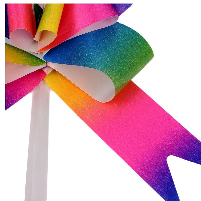 Transfronterizo nuevo 50 gran magia color gradiente arco mano tire flor regalo decoración tire flor cinta DIY