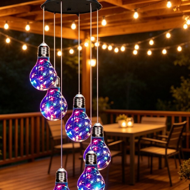 Amazon Cross-Border Waterproof Solar Outdoor Edison Light Bulb Wind Chime Pendant Decoration Garden Light Villa Decoration Amazon Cross-Border Waterproof Solar Outdoor Edison Light Bulb Wind Chime Pendant Decoration Garden Light Villa Decoration