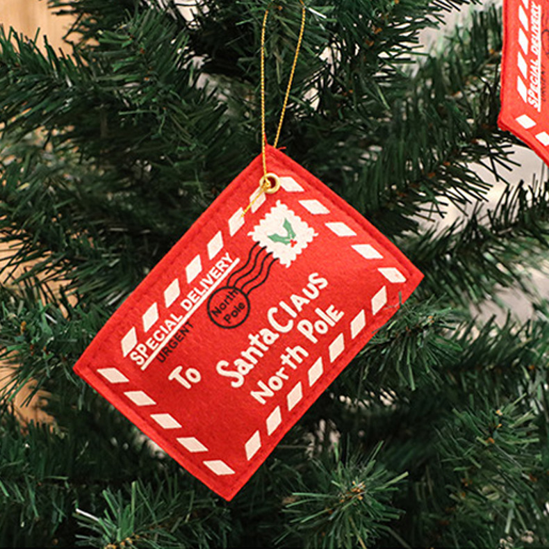 Sobre de Navidad transfronterizo colgante de árbol de Navidad caramelo tarjeta de Navidad decoración de Navidad sobres no tejidos