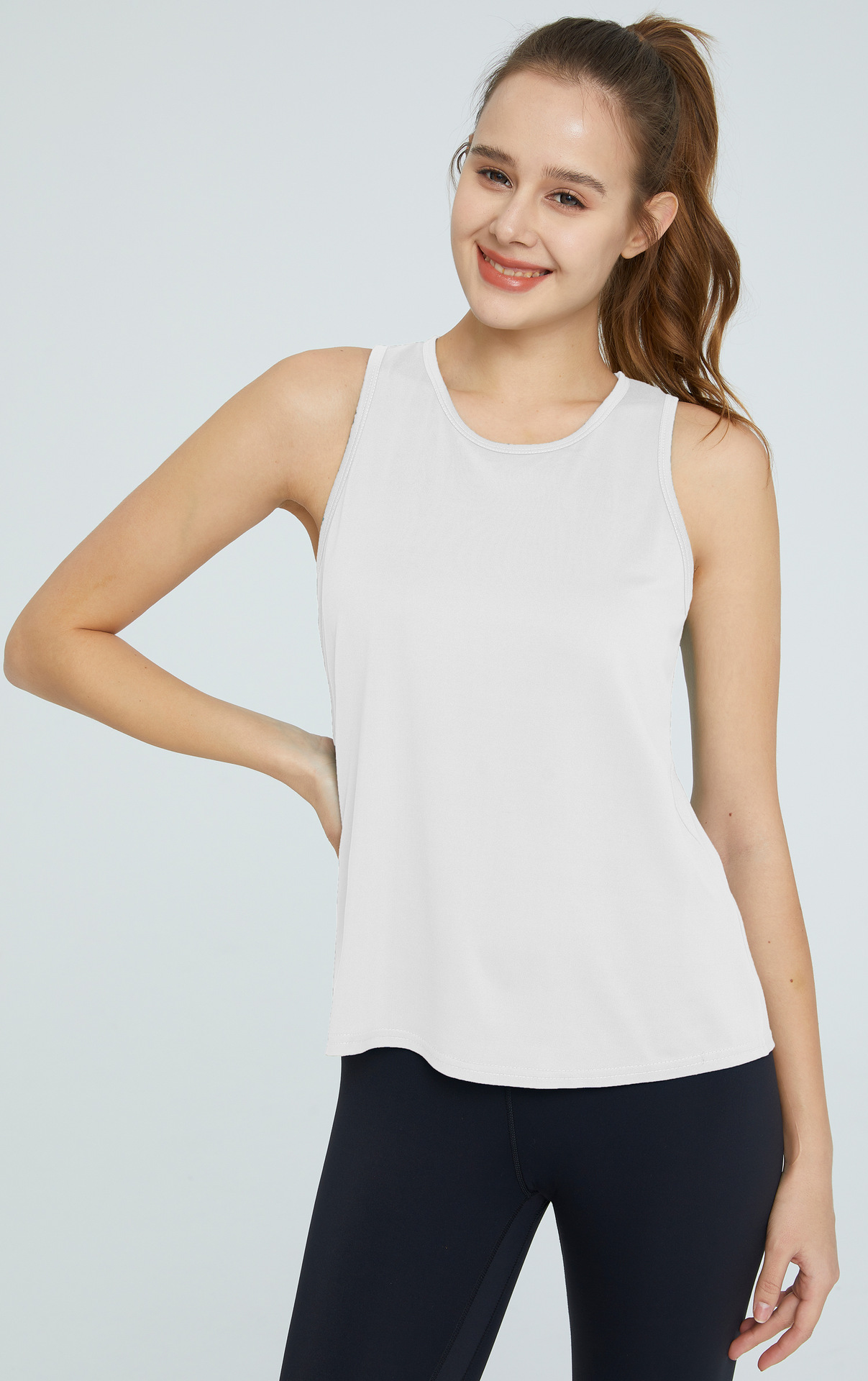 140g Weight Sleeveless Sleeve Length Milk Fiber Fabric Type Regular Top Length Vest Tops Type Fitness, Yoga Occasion Round Neck Neckline Solid Color Pattern Basic, Sport Style Style Basic Sport Style Solid Color Milk Fiber Round Neck Active Tops Vest 7