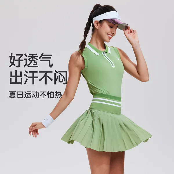 New cross-border sports vest for women, summer badminton and tennis training slim-fit top, professional running and fitness wear
