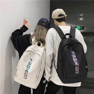 2025 Korean Style Casual Trendy Cool Backpack Forest Style Large Capacity Letter Backpack Japanese Style Middle School Student School Bag Wholesale