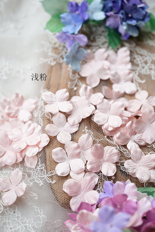 B6 ホットフラワー造花サテン立体プリーツフラワーアクセサリー DIY 手作りベビー服花材アジサイの花びら|undefined