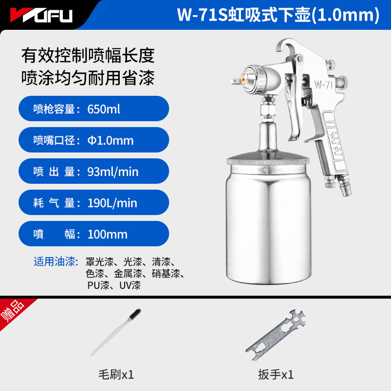 Wufu w71 Pistola neumática coche de alta atomización w77 pintura de látex W101 pintura muebles capa de imprimación PISTOLA DE PULVERIZACIÓN