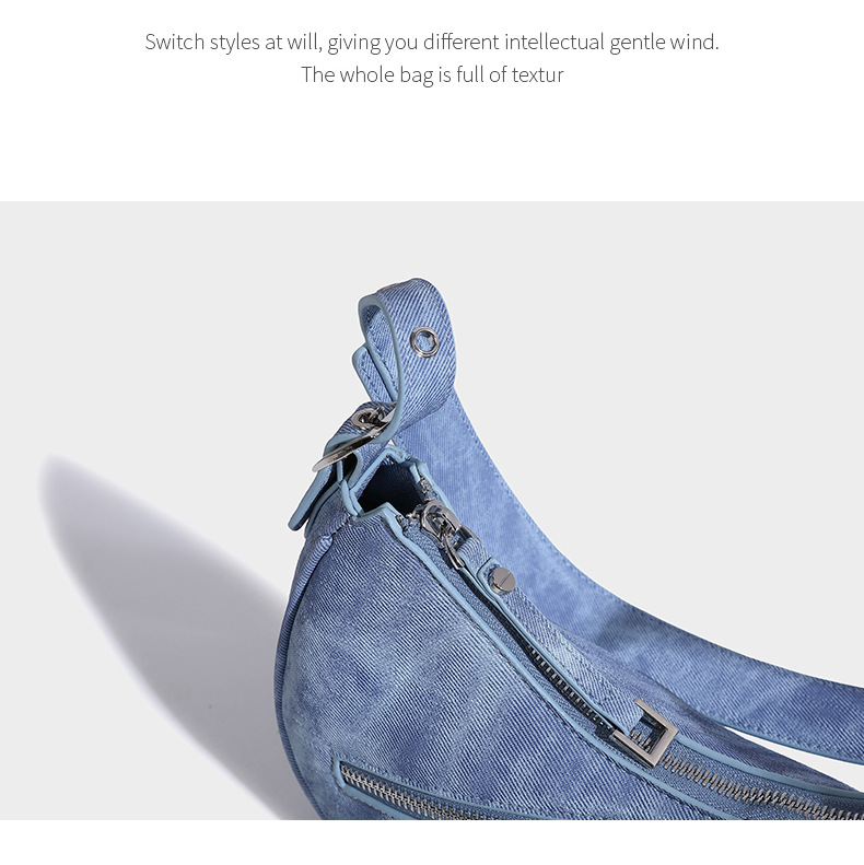 Nišinė tarpvalstybinė retro džinsinio audinio karšta mergina spalvinga 2024 m. nauja moteriška mados universali rankinė pažastų srityje_voghion.com
