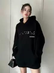 Paris Sweatshirt Trendy Brand High-End Letter Blur Print Bl Hoodie Men's and Women's Loose Cotton Hooded Sweatshirt