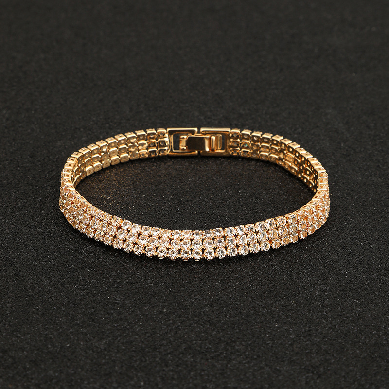 European and American Hot-Selling Minimalist Style Rhinestone Bracelet for Women, Fashionable Light Luxury Personality Jewelry, Birthday Gift Accessories Wholesale