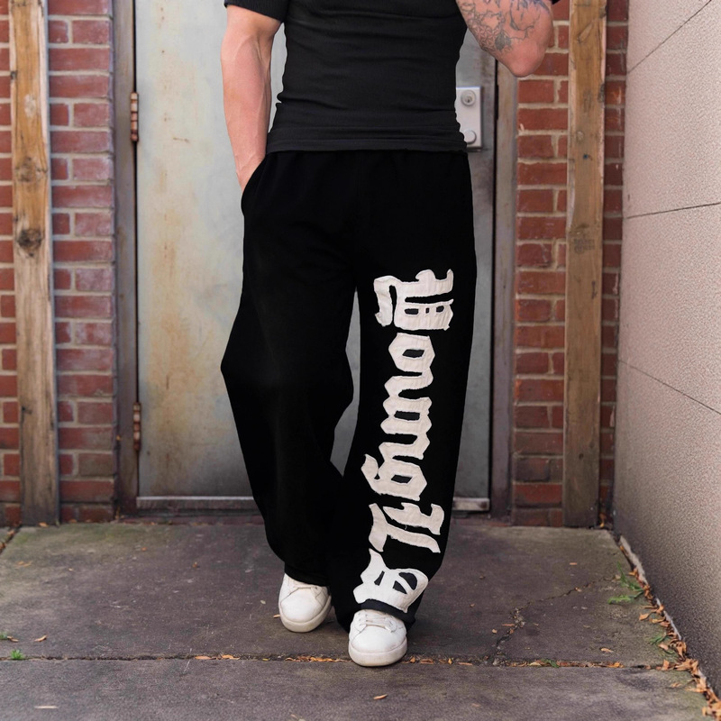 Youngla American Style New Men's Sweatpants Jogger Sports Fitness Cotton Embroidery Straight-Leg Pants Casual Pants