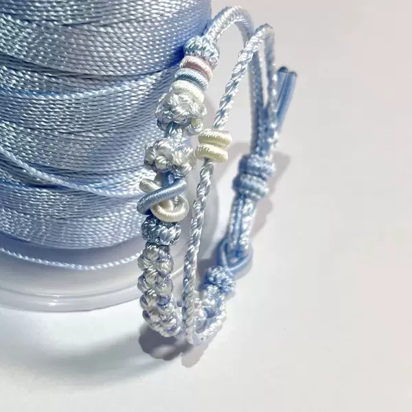 Hand-Woven Chinese-Style Peach Blossom Knot & Dimple Knot Bracelet, Eight-Strand Braided DIY Wearable Gold and Silver Jewelry Bracelet