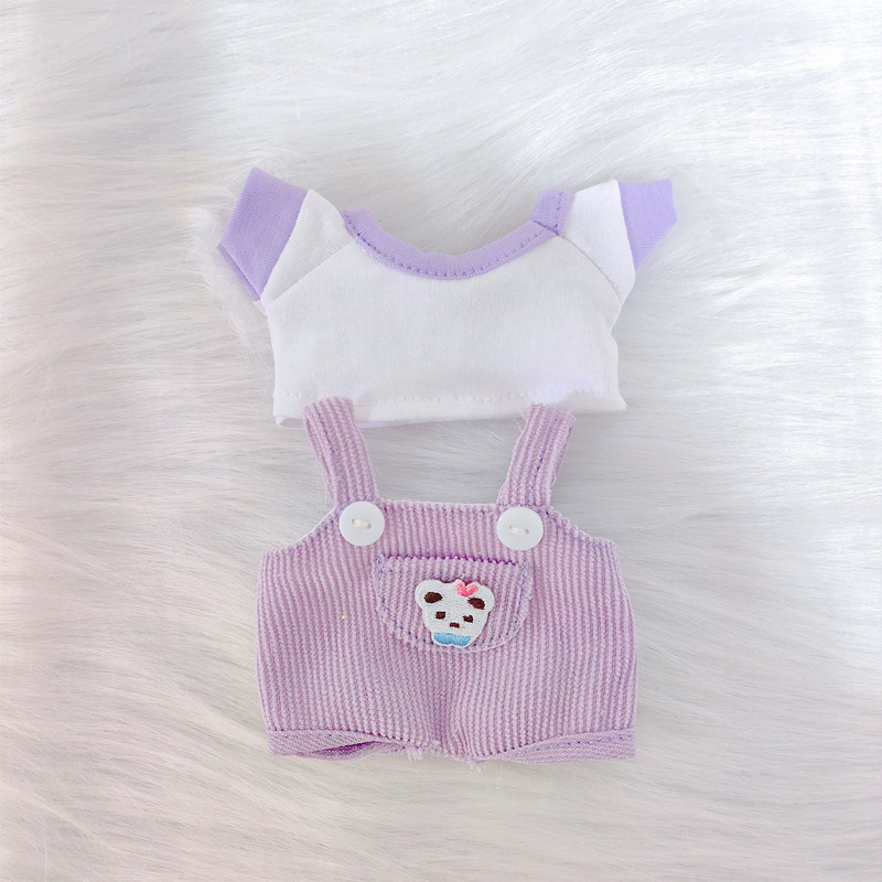 Labubu accesorios de ropa 15cm colgante tire paño muñeca ropa oso suspender pantalones camiseta traje