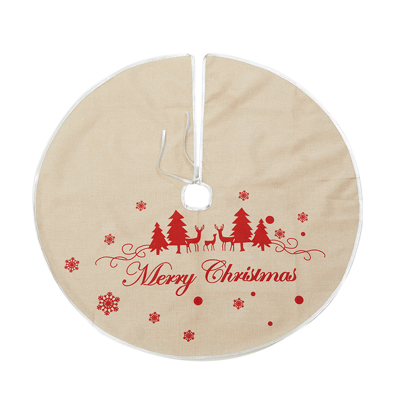 Falda de árbol de Navidad de fieltro de lino de 1 m, nuevo producto transfronterizo, fondo de árbol de Navidad, delantal de alta gama, decoraciones navideñas