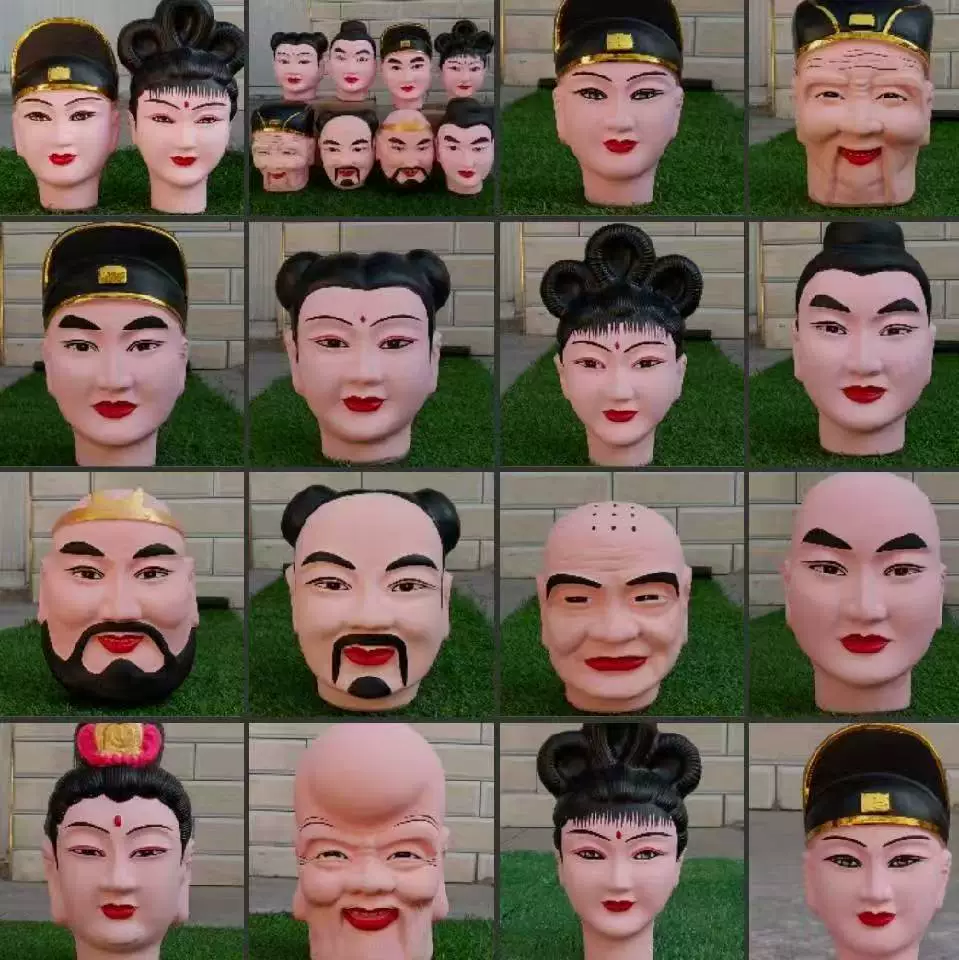 Традиционная культура чистая 1,8 м золотой мальчик нефритовая девушка костюм новый восемь бессмертных персонажей маска древний стиль смешная пластиковая голова