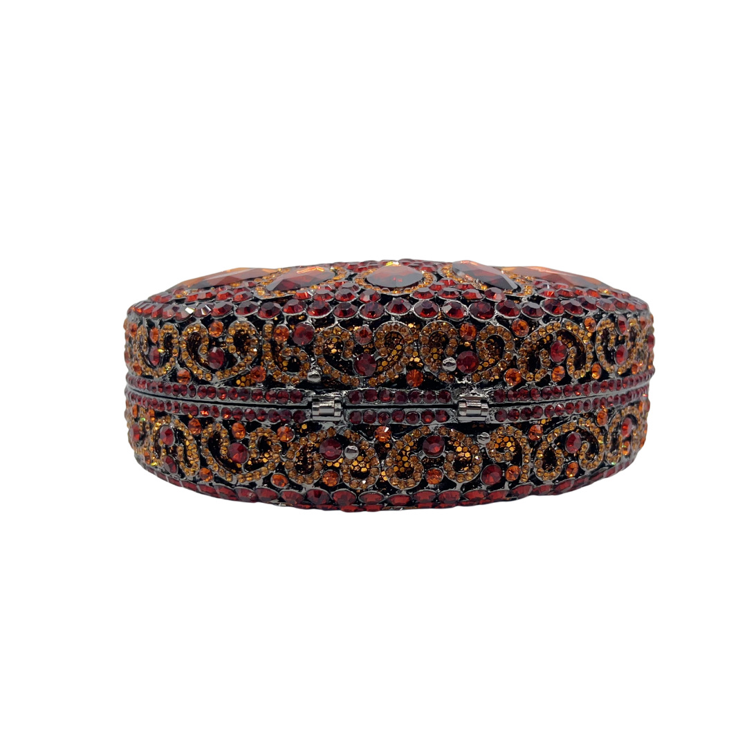 Túi clutch nữ đính đá dạ hội kiểu dáng đầm sườn xám phong cách châu Âu — màu nâu, Tùy chỉnh các màu khác