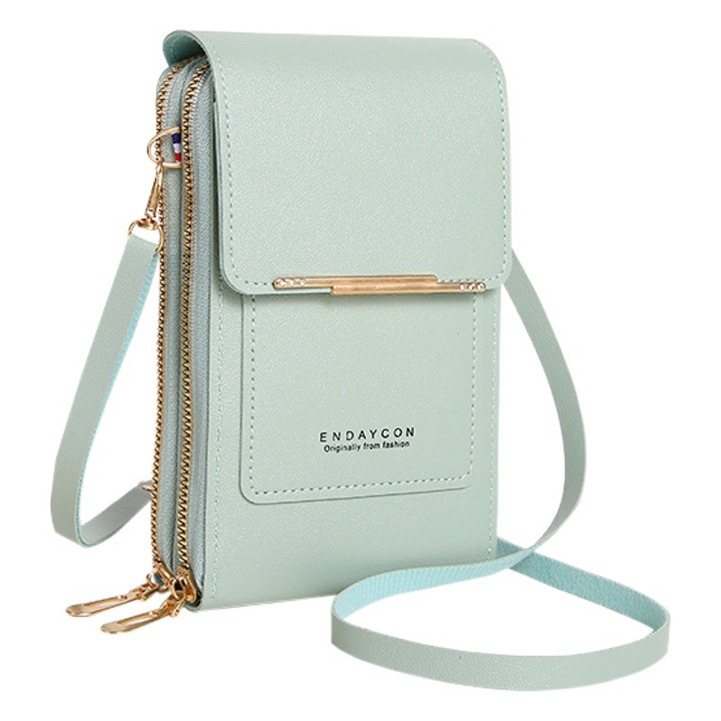 Nuevo bolso del teléfono móvil de la pantalla táctil de las mujeres pequeño crossbody todo partido caja del teléfono móvil de la moda del hombro monedero clave