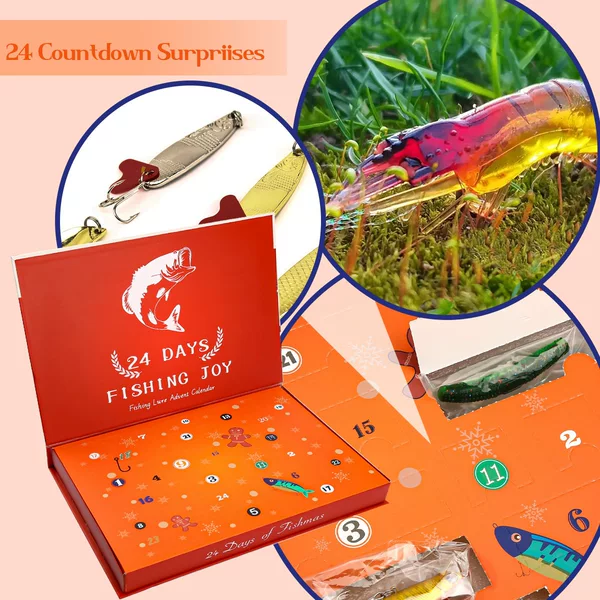 Christmas Blind Box Fishing Gear Set Gift Cross-Border New Lure 24 Grids Fishing Fake Bait Mino Countdown Wholesale