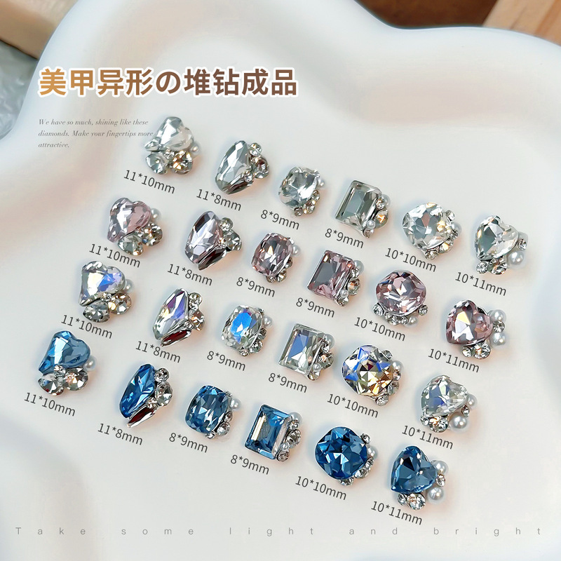 Nail art diamond jewelry wear nail art pointed bottom Crystal pile Diamond finished product fat square Pearl Rhinestone Diamond Ball nail accessories Nail art diamond jewelry wear nail art pointed bottom Crystal pile Diamond finished product fat square Pearl Rhinestone Diamond Ball nail accessories