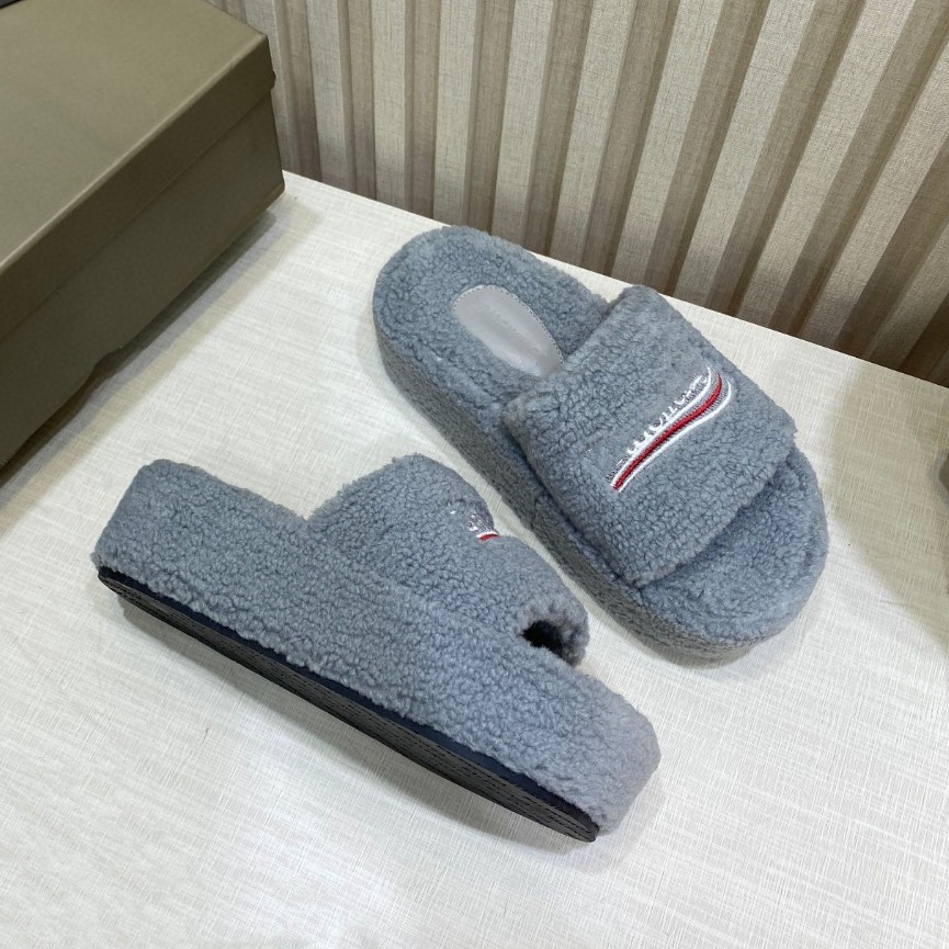 양털 두꺼운 바닥 회색