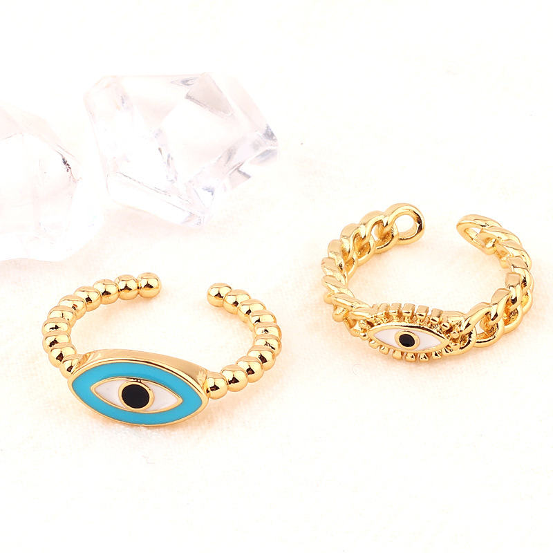 Fashion Devilu0027S Eye Copper Open Ring Enamel Copper Rings