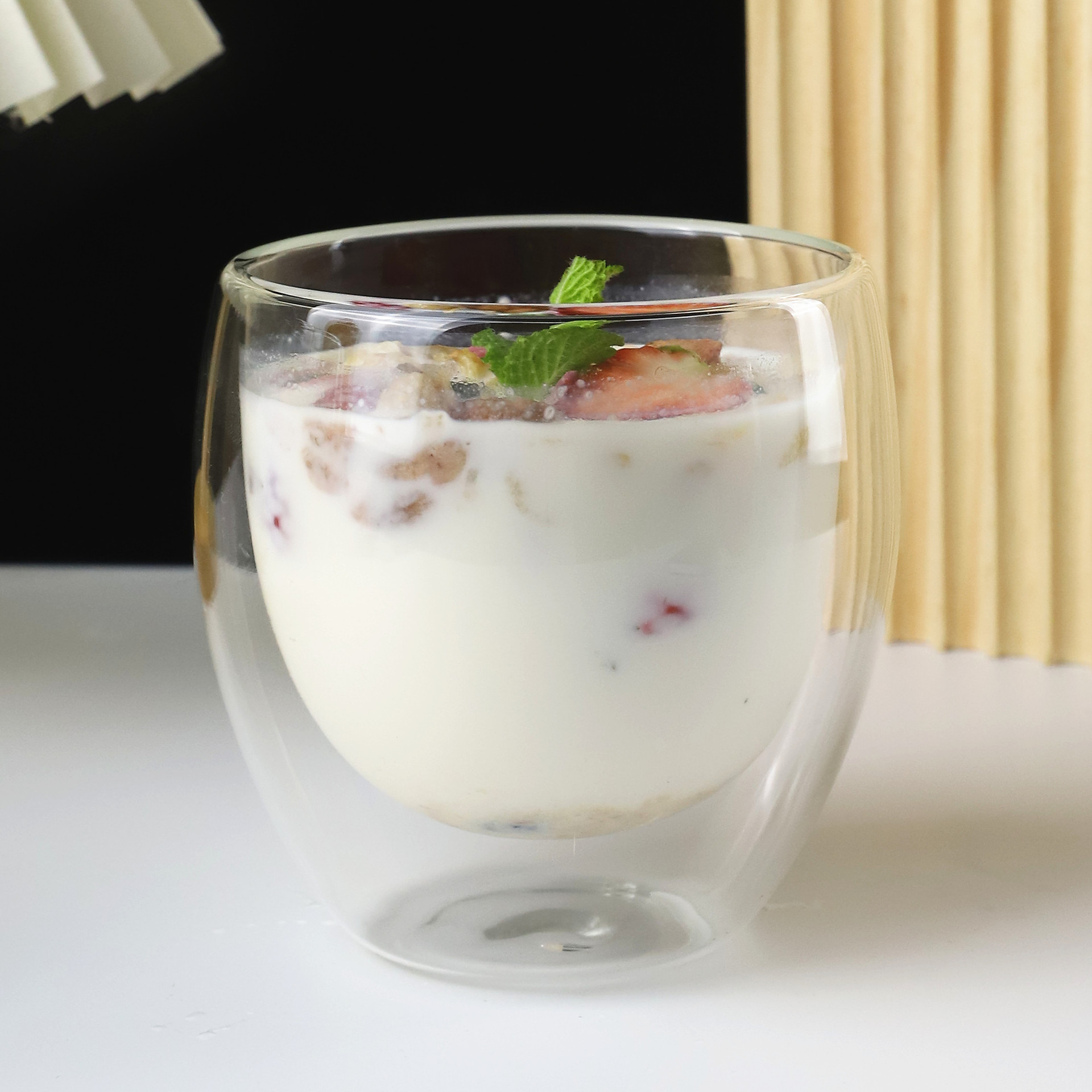 Caneca de vidro borossilicato de parede dupla copo de café_voghion.com