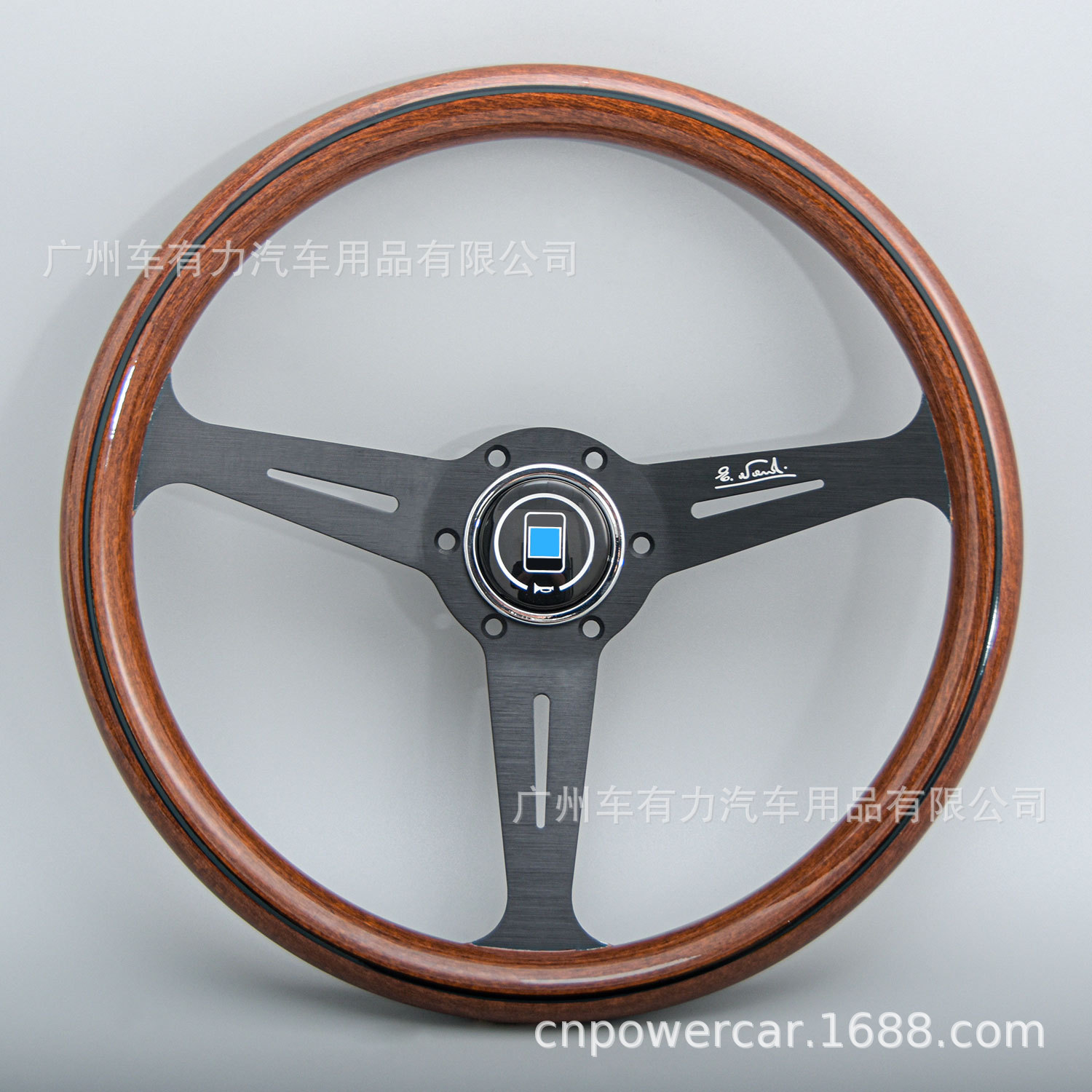 Factory Direct Sales Universal Car Electroplated Steering Wheel 14inch Modified Retro Peach Wood Color Steering Wheel