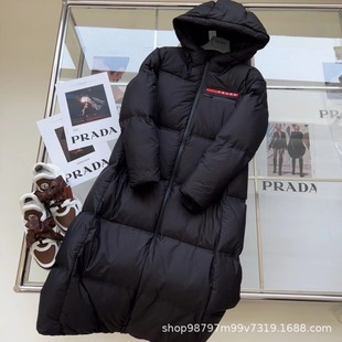 24 Fall/Winter New Classic Red Label Long Down Jacket Full Warm Casual Joker Long Bread Suit