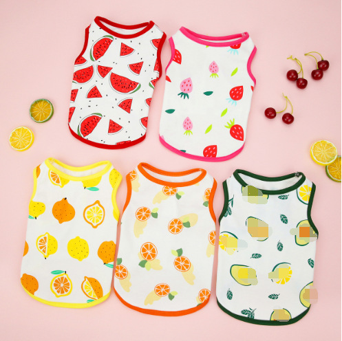 Cross-border thin fruit vest dog clothes cat small dog Terrier puppy pet small dog clothing spring and summer clothing