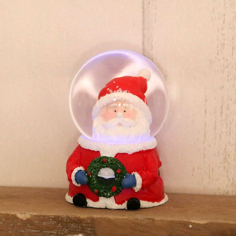Рождественский резиновый снежный шар-жетоны, LED- подсветка, 8.8×11 см, декоративный шар на батарейках