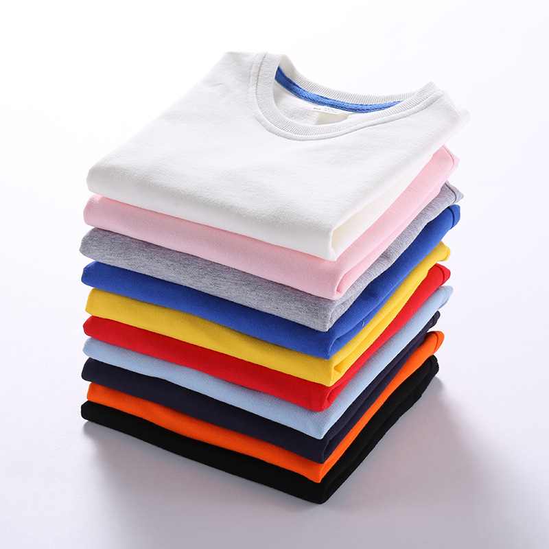 Children's Sweatshirt New Kidsren's Clothing Spring Pure Color Boys Korean Style Round Neck Kidsren's Tops Girls Trendyy Long-Sleeved Autumn Clothing