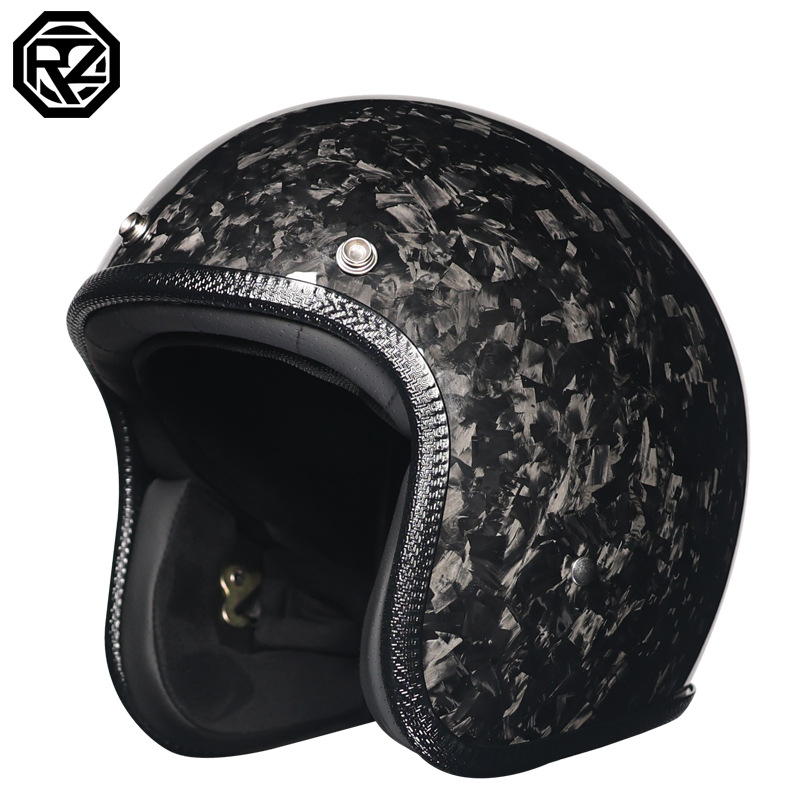 Casco transfronterizo de fibra de carbono especial, batería, casco de coche eléctrico, medio casco, casco retro, casco de ciclismo al aire libre, ciclismo para hombres y mujeres