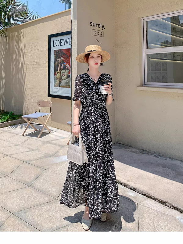 Ultra-Long Skirt for Women, High-End Summer French Style Tall Skirt, Ankle-Length Extended Version Fairy Dress, Thin Summer Style, Gentle