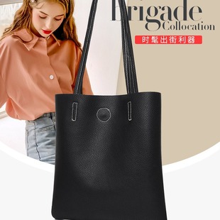 One-shoulder bag, handheld laptop for students, genuine leather, high-end, Korean style