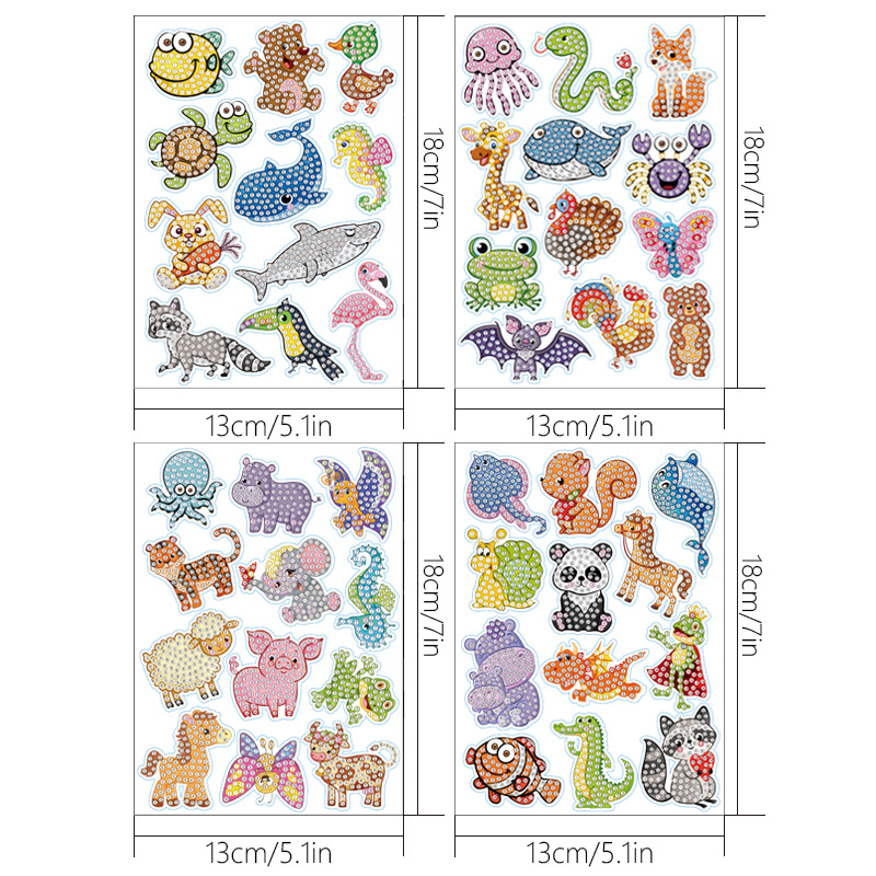 Diamante completo de dibujos animados pegatinas de diamantes para niños DIY hecho a mano 5d diamante redondo pegatinas gratis ladrillo pintura pegatinas de pared