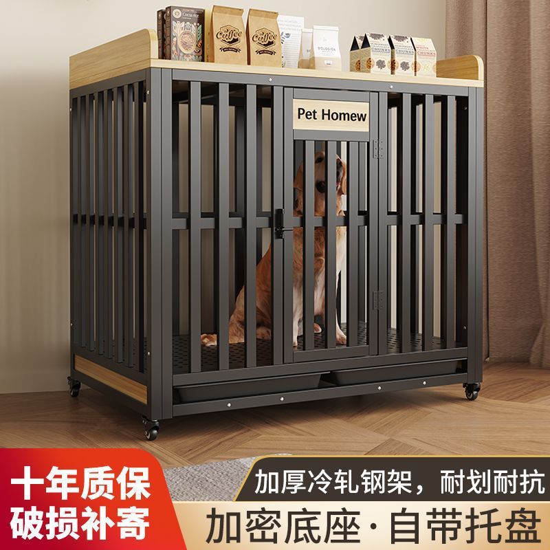 Gran jaula de perro doméstica interior con polea de extracción rápida tipo marco de hierro jaula de perro pintada para fortalecer la casa de perros