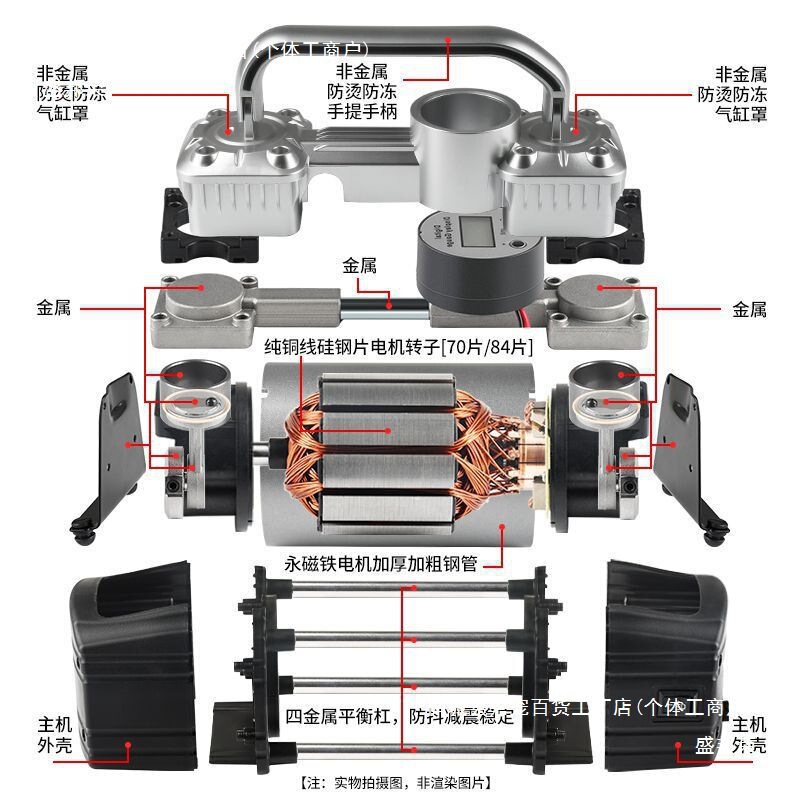車のエアポンプ高圧二重シリンダーハイパワー貨物車農業車両電動エアポンプデジタルディスプレイ|undefined