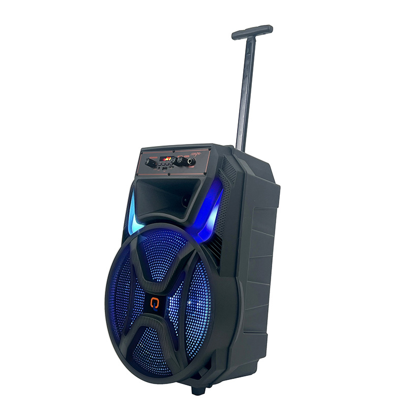Exportación caliente de 12 pulgadas 20W altavoz de barra de tracción boda amplificación Bluetooth K con doble micrófono inalámbrico