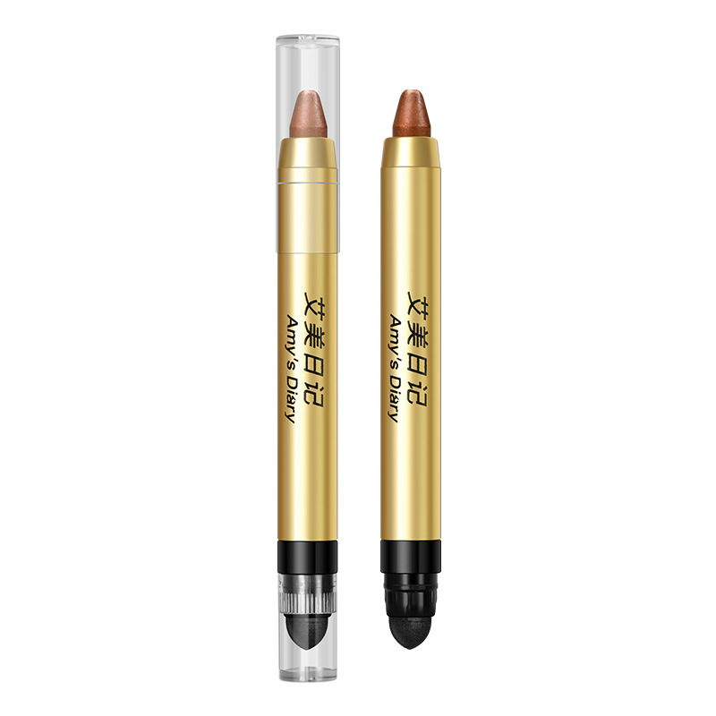 Amy's Diary Dazzling Color Eyeshadow Pen with High-Gloss Pearlescent Shimmer, Double-Ended Eyeshadow Pen for Brightening and Contouring