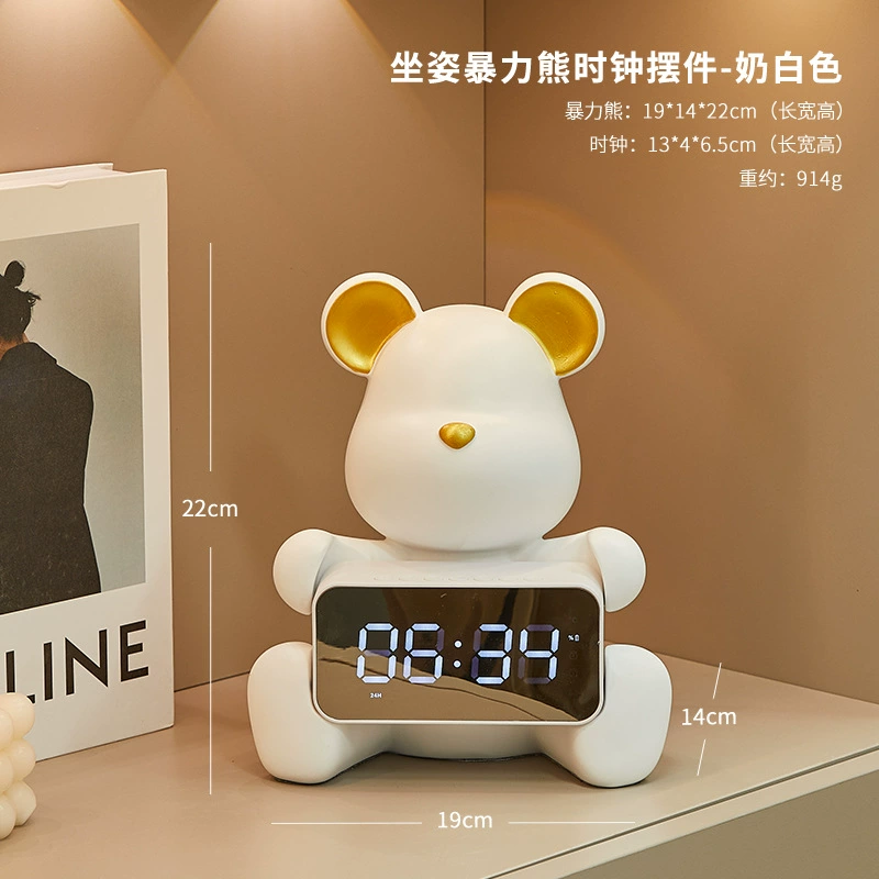 Cartoon Creative Smart Bear Clock - Electronic Decoration for Living Room & Bedroom, New Collection