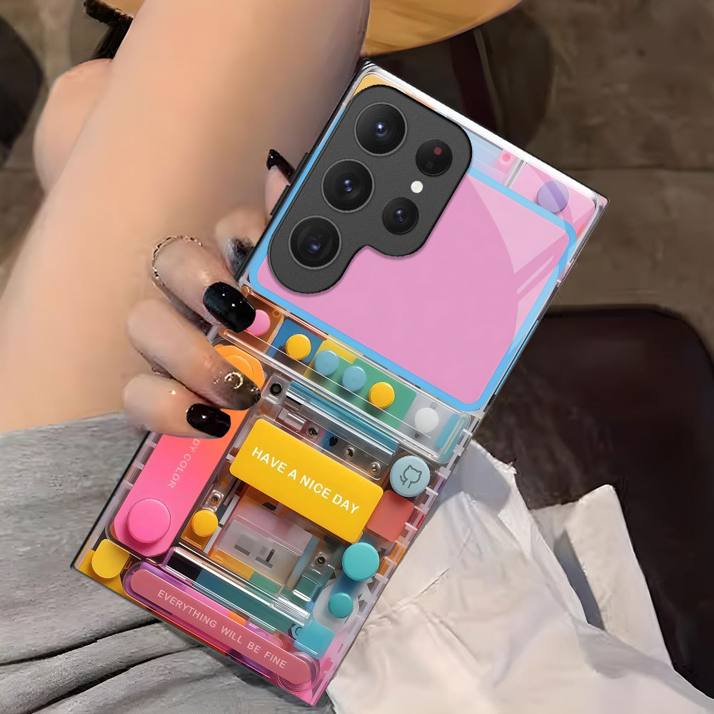 手机壳生产厂家三星A71高透玻璃壳粉色电路板S23Ultra保护套A535G