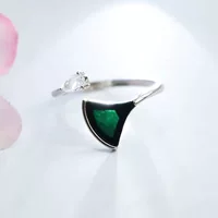 Yuyu S925 Серебряная инкрустированная натуральными чернилами маленькая юбка кольцо нефрит оптовая продажа с фабрики FC2080418