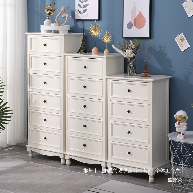 Fábrica directa armario de madera sólida estilo americano simple sala de estar dormitorio armario de almacenamiento casero pequeño armario image 1
