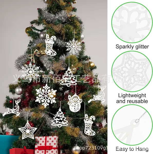 42pcs white Christmas pendant set