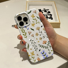 亚马逊法式复古花卉适用iPhone17大孔菲林苹果16/15pro防摔手机壳