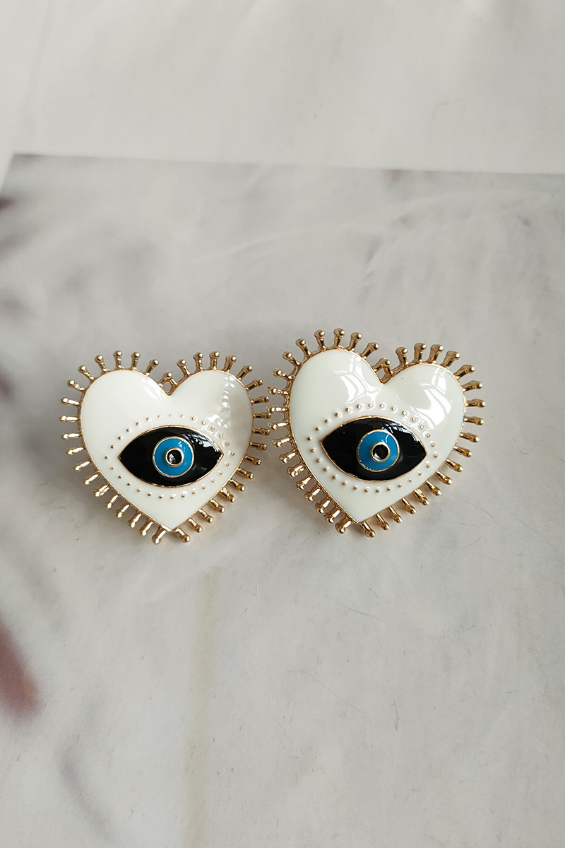 1 Pair Chinoiserie Devil's Eye Enamel Alloy Ear Studs display picture 2