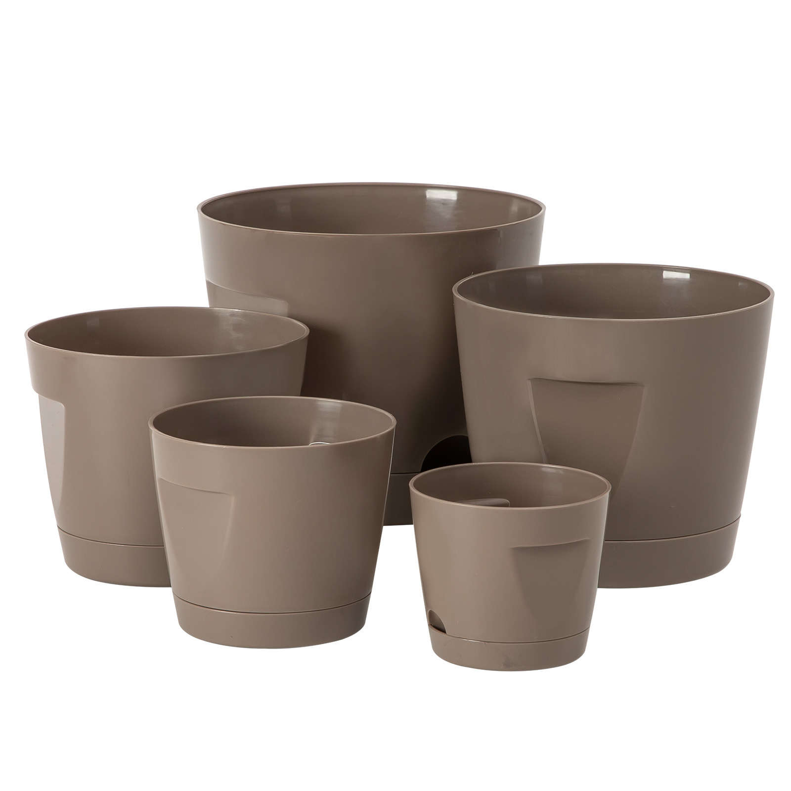 Maceta plástica auto-riego, color crema, estilo Wabi-Sabi, para suculentas, interior, transfronterizo